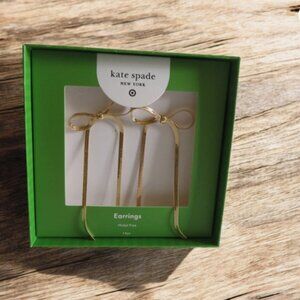 Kate Spade New York x Target Gold Bow Linear Drop Stud Earrings - NWT